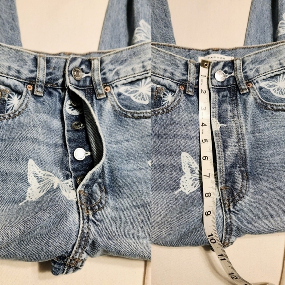 Pacsun Eco Ultra High Rise Butterfly Slim Fit Jeans 23 - Picture 11 of 12
